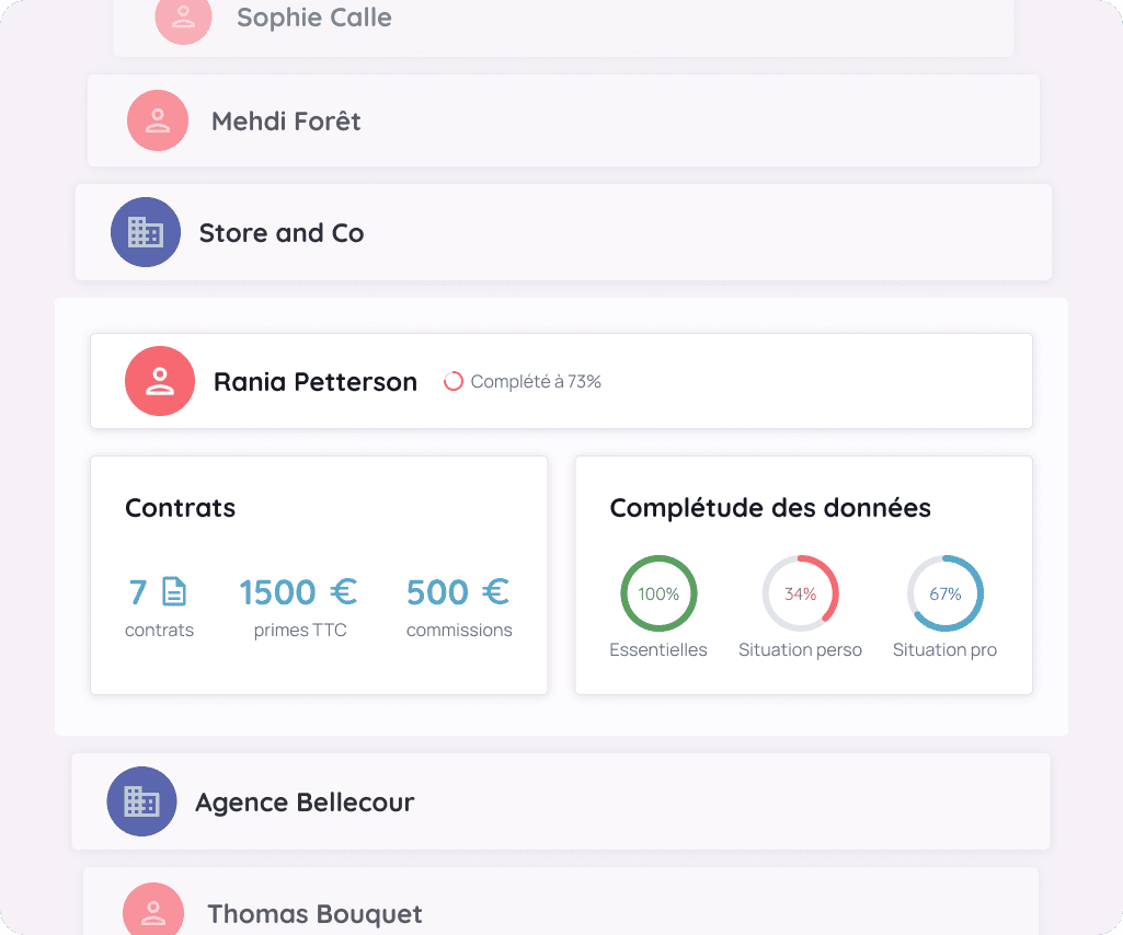 Interface CRM pour centraliser et exploiter les données clients Interface CRM pour centraliser et exploiter les données clients